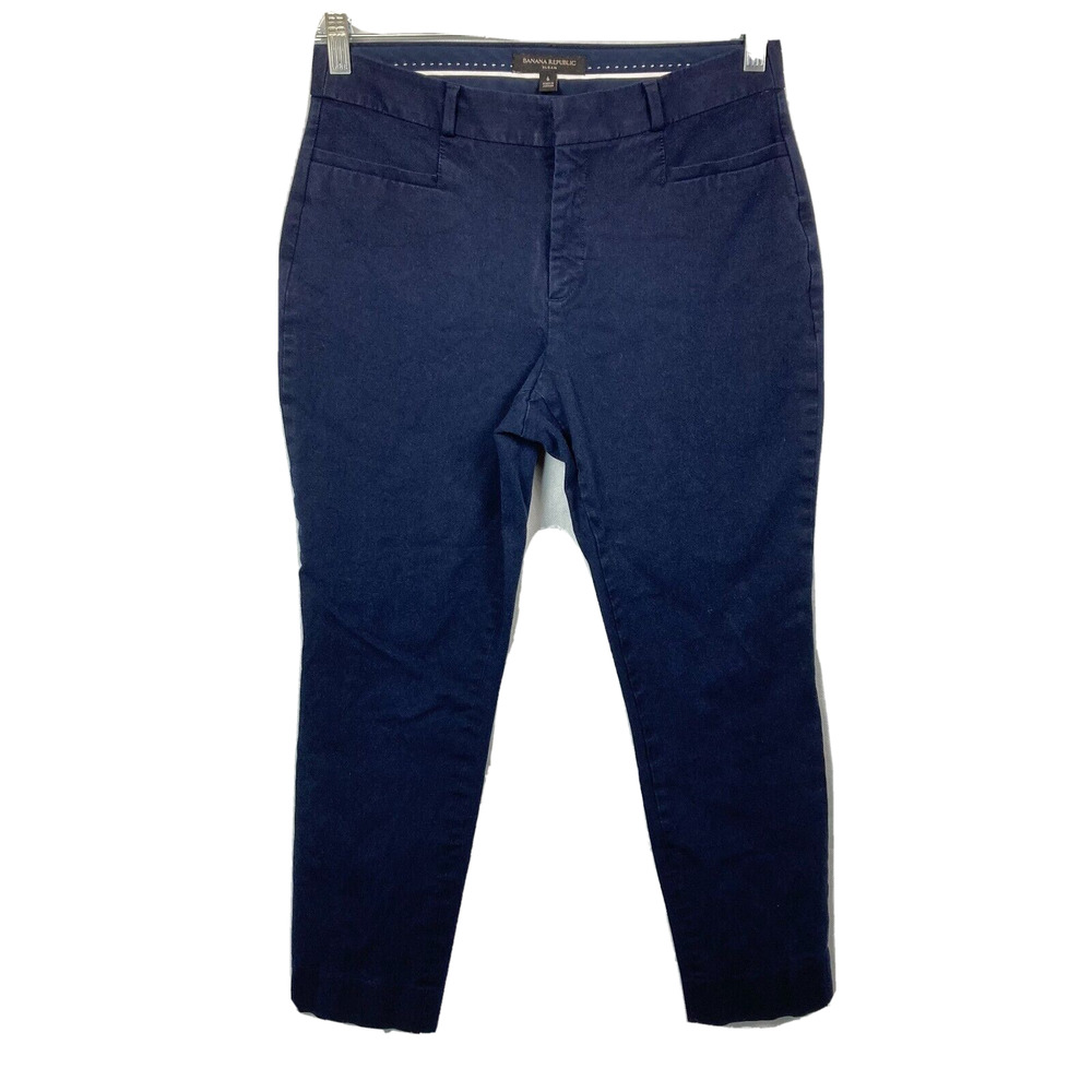 Banana‎ Republic Pants Womens Sz 6 Blue Sloan Mid Rise Slim Dress Stretch